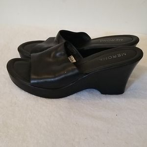 MERONA  TAB BEAUTIFUL BLACK UPPER LEATHER LADIES S